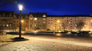 Straßenbeleuchtung LED Licht Contracting Kosten Sparen Energie Laterne Freiburg Alter Güterbahnhof