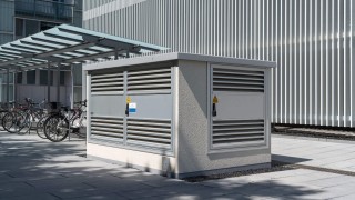 Trafostation  Trafostation auf einem Betriebsgelände