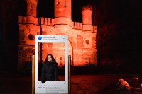 Freiburgs Frauenbeauftragte Simone Thomas während der "Orange the world" Kampagne
