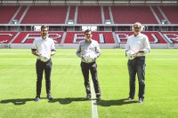 Martin Horn, Oliver Leki und Dr. Thorsten Radensleben bei der gemeinsamen Pressekonferenz.